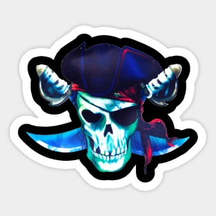Halloween Scary Pirate Skull Sticker
